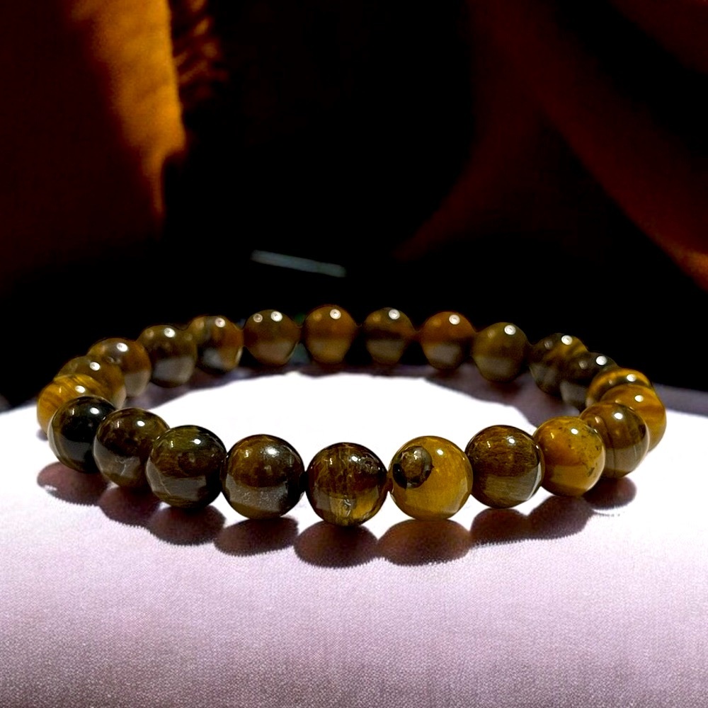 Dragon Eye Healing Stone Handcrafted Beaded Bracelet Stretch String Bracelet.